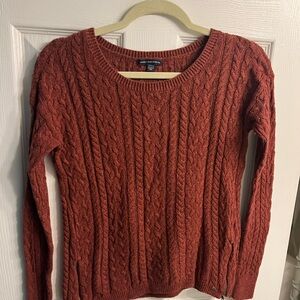 American Eagle Outfitters Rust Cable Knit Sweater